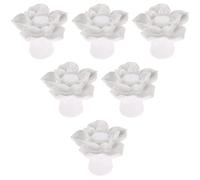 GZHENOZ Ceramic Knobs,C 6pcs Ceramic Door Knobs Elegant Lotus Shape Pulls Handle for Door Cabinet Closet Drawer Cupboard Dresser Wardrobe Furniture Kitchen - Red (Color : Wit)