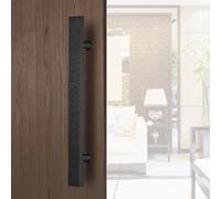 GZHENOZ Chinese Style 304 Stainless Steel Double Sided Push Pull Door Handle, Heavy Duty Sliding Barn Shower Patio Handle, Matte Black, 40cm (15.75") - Durable & Elegant