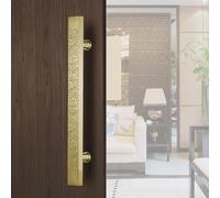 GZHENOZ Chinese Style Double-Sided Door Handles, 304 Stainless Steel Heavy Duty Sliding Handle for Barn, Shower & Patio - Gold Finish, 120cm (47.2")
