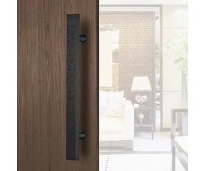 GZHENOZ Chinese Style Double Sided Sliding Door Handles, Heavy Duty 304 Stainless Steel Push Pull Barn Handle, Matte Black, 100cm (39 3/8") for Shower & Patio Use
