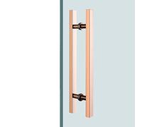 GZHENOZ Commercial Glass Door Handle Square, Heavy Duty Exterior Barn Door Handles, Office Push Pull Door Handle Store Entrance Door Handle Bar (Color : Rose Gold, Size : 120cm