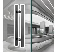 GZHENOZ Commercial Office Door Pull Handles, Long Push Pull Door Handle for Barn Door/Glass Door, Rectangle Door Handle for Metal Door/Wooden Door(Color:Black,Size:80cm(31 1/2")