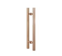 GZHENOZ Commercial Push Pull Glass Door Handles, Door Pull Handle for Barn Door, Modern Double Sided Door Grab, on Interior/Exterior Front Door(Color:Rose Gold,Size:180X140cm/70