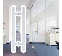 GZHENOZ Door Handles for Sliding Glass Doors, Two-Sided Push Pull Door Handle Bar, Round Bar Bathroom Shower Door Handles, for Interior & Exterior(Color:White,Size:80cm(31 1/2")