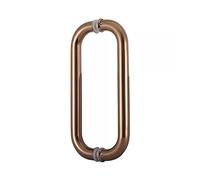 GZHENOZ Double Side Push Bar Door Handle, Round Style Gate Pulls for Residential, Brushed Glass Pull Handle with Mounting Screws, for Shops/Barn(Color:Rose Gold,Size:43cm (16 7/