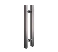GZHENOZ Double Sided Door Pull Handle, Stainless Steel Bar Pull Handle for Barn Door, solidly Office Handle Pull Set, for Wood Door Glass Door(Color:Grey1,Size:150X120cm/59 X47.