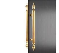 GZHENOZ European Style Door Handle Push Pull Bar for Wood Door, Stainless Steel Commercial Door Konb, Glass Door Pulls Including All Install Fitting (Color : Gold, Size : 60cm(2