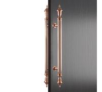 GZHENOZ European Style Door Handle Push Pull Bar for Wood Door, Stainless Steel Commercial Door Konb, Glass Door Pulls Including All Install Fitting (Color : Red Bronze, Size :