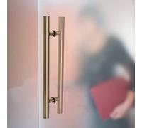 GZHENOZ Gold Double-Sided H-Shaped Stainless Steel Barn Door Handle Set, 100cm Sliding Pull Hardware for Entrance Gates, Durable Round Pull Handle, Perfect for Modern Decor