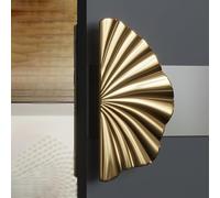 GZHENOZ Gold Scallop Shape Push Pull Door Handles, Solid Aluminum Alloy Glass Door Handle, 80cm Commercial Door Handle for Hotels & Clubs, Elegant Design, Durable & Stylish