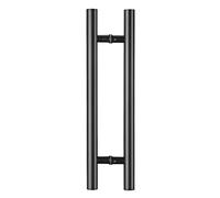 GZHENOZ H Shape Door Push Bar and Pull Handle, Commercial Barn Door Pull Handles Heavy Duty, Door Konb for Wooden Door Glass Door, 23/11/39/47/59in (Color : Matte Black, Size :