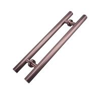 GZHENOZ H Shape Sliding Pull Barn Door Handle Set, Double Sided Door Handles for Single Door, Classic Round Handle, Easy to Install(Color:Red Bronze,Size:80cm(31 1/2")*60cm)