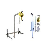 GZHENOZ High-Altitude Air Conditioning Installation Tool, 25m Folding Crane with Heavy-Duty Winch & Brackets for Outdoor Unit Support, Easy Setup & Lifting Solution