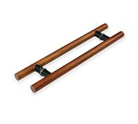 GZHENOZ Push Pull Barn Door Handles Round Shape, Wooden Sliding Door Handle with Mounting Screws, Entry Door Handle Bar for Glass Door Barn Door (Color : Red Brown, Size : 100 c