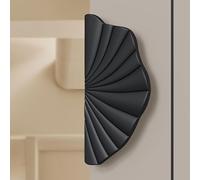 GZHENOZ Scallop Shape Exterior & Interior Push Pull Door Handles, Solid Aluminum Alloy Glass Door Handle, Commercial Door Handle for Hotel Club(Black,30cm(11 3/4"))