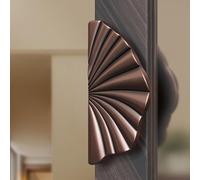 GZHENOZ Scallop Shape Exterior & Interior Push Pull Door Handles, Solid Aluminum Alloy Glass Door Handle, Commercial Door Handle for Hotel Club(Red Bronze,60cm(23 5/8"))