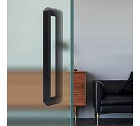 GZHENOZ Sliding Barn Door Handles Interior Exterior, Modern Door Pull Handle Entry Glass Door, Square Double Sided Front Door Handle, Matte Black Finish (Size : 124cm(48 7/8")*1