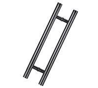 GZHENOZ Stainless Steel Long Door Pull Handle, Push Pull Door Handles, Modern Bar Pull Handle Hardware, for Exterior Commercial Door/Barn Door(Color:Black,Size:100cm (39 3/8")*8
