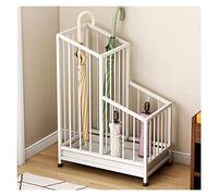 GZHENOZ Umbrella Racks,Large Capacity Umbrella Rack Stand，Wrought Iron Freestaning s with Mobile Drip Tray for Porch Corner Umbrella Storage (Color : White)
