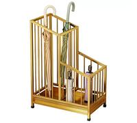 GZHENOZ Umbrella Racks,Large Capacity Umbrella Rack Stand，Wrought Iron Freestaning s with Mobile Drip Tray for Porch Corner Umbrella Storage (Color : Gold)