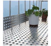 GZHERVICES 304 Stainless Steel Perforated Plate, Decorative Metal Mesh Sheet, for Garden Deck Patio Porch Outdoor Backyard Exterior Wall Window DIY Projects(35x500cm)