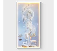 GZHERVICES 3D Wall Decorations, Wall Art Decorations, Traditional Chinese Wall Hangings, Wall Sculptures With LED Lights, Large Decorative Paintings, Suitable For Living Rooms, Entryways(A)