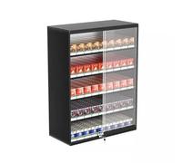 GZHERVICES Cigarette Showcases Rack, Wall Mounted Cigarette Case Holder, Auto Cigarette Pusher, Cigarette Display Shelf, Sliding Door With LockCigarette Display Cabinet(62.5x28.8x90cm)