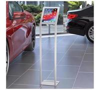 GZHERVICES Commercial iPad Floor Stand, Anti Theft Security Kiosk Tablet Stand, Secure Holder Enclosure w/Lock and Key Mechanism, Ideal for Retail Business(Silver,249x180mm)