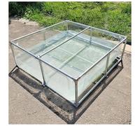 GZHERVICES Heavy-Duty PVC Koi Pond Tank with Clear View Window & Drain Valve, Steel-Frame Above Ground Aquarium for Fish Breeding/Garden Display (Easy Assembly)(Clear,100x100x70cm)