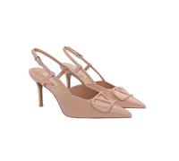 GZHMMAN High Heels Women's Closed Toe Pumps Shoes Pointed Toe Slingback Ankle Strap Adjustable Buckle Patent Leather Stilettos,apricot,38