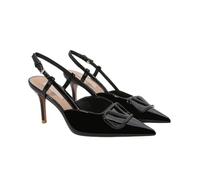 GZHMMAN High Heels Women's Closed Toe Pumps Shoes Pointed Toe Slingback Ankle Strap Adjustable Buckle Patent Leather Stilettos,Black,39
