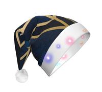 GZHYHAKAN Abstract Geometric Striped Print Led Christmas Hat For Adult Perfect For Christmas, Halloween, And New Year Parties