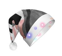 GZHYHAKAN Abstract Triangle Striped Print Led Christmas Hat For Adult Perfect For Christmas, Halloween, And New Year Parties