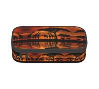 GZHYHAKAN Africa Giraffe Majestic Tree Print Pencil Case Scratch-Resistant, Multi-Purpose Storage Solution for School, Work, and Travel