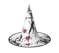 GZHYHAKAN Bamboo Stems Cherry Print Halloween Hat For Parties, Carnivals, And Role Play - Lightweight, Comfortable