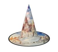 GZHYHAKAN Beautiful Landscape Trees Snow Flakes Print Halloween Hat For Parties, Carnivals, And Role Play - Lightweight, Comfortable