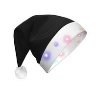 GZHYHAKAN Black Music Notes Print Led Christmas Hat For Adult Perfect For Christmas, Halloween, And New Year Parties