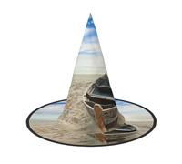 GZHYHAKAN Boat On The Beach Print Halloween Hat For Parties, Carnivals, And Role Play â€“ Lightweight, Comfortable