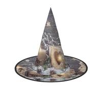 GZHYHAKAN Candle Winter Snow Fir Tree Leaves Print Halloween Hat For Parties, Carnivals, And Role Play - Lightweight, Comfortable