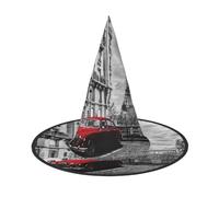 GZHYHAKAN City Street Red Retro Car Print Halloween Hat For Parties, Carnivals, And Role Play â€“ Lightweight, Comfortable
