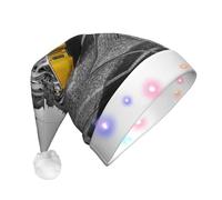 GZHYHAKAN City Train Print Led Christmas Hat For Adult Perfect For Christmas, Halloween, And New Year Parties
