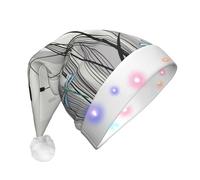 GZHYHAKAN Dragonflies On Flowers And Branches Print Led Christmas Hat For Adult Perfect For Christmas, Halloween, And New Year Parties