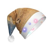 GZHYHAKAN Egyptian Pyramid In Desert Print Led Christmas Hat For Adult Perfect For Christmas, Halloween, And New Year Parties