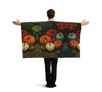 GZHYHAKAN Fall Pumpkins Printed Vibrant Flag Cloak With Sleeves, Lightweight And Durable Polyester Full Sleeve Design.