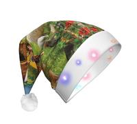GZHYHAKAN Farm Animals Print Led Christmas Hat For Adult Perfect For Christmas, Halloween, And New Year Parties