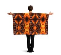 GZHYHAKAN Firefighter Fireman Flame Printed Vibrant Flag Cloak With Sleeves, Lightweight And Durable Polyester Full Sleeve Design.