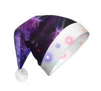 GZHYHAKAN Galaxy Starry Space Purple Starry Print Led Christmas Hat For Adult Perfect For Christmas, Halloween, And New Year Parties