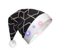 GZHYHAKAN Geometric Lines Print Led Christmas Hat For Adult Perfect For Christmas, Halloween, And New Year Parties
