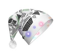 GZHYHAKAN Geometric Triangle Print Led Christmas Hat For Adult Perfect For Christmas, Halloween, And New Year Parties