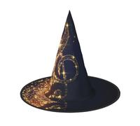 GZHYHAKAN Gold Musical Note With Fallen Shiny Star Print Halloween Hat For Parties, Carnivals, And Role Play â€“ Lightweight, Comfortable
